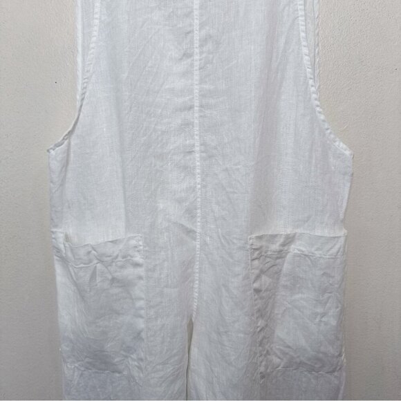 9Seed Womens M/L White Cotton Latigo Cropped Overalls - Picture 6 of 14